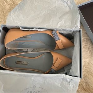 Prada pointed flats loafers 39 9 nude